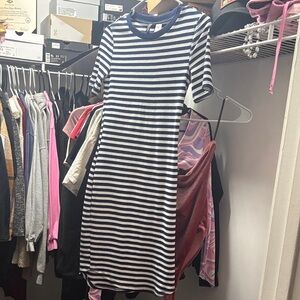 H&M Divided Blue and White Striped Shirt